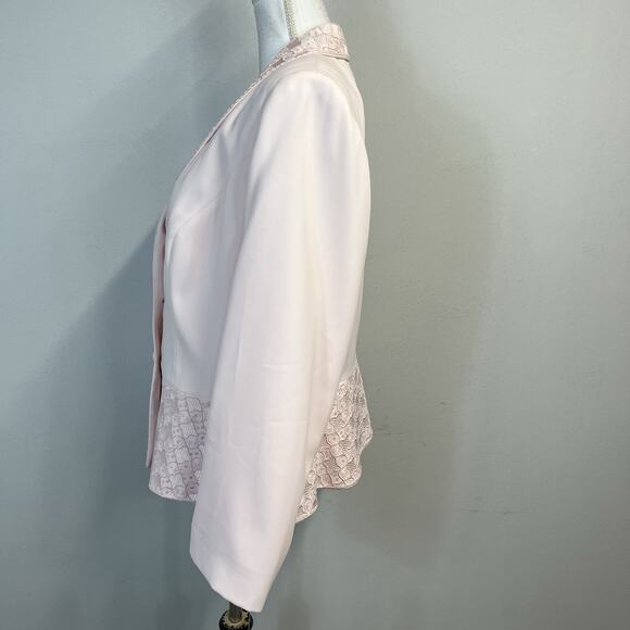 John Meyer Blazer Jacket Plus size 14W Pink Embroidery Sequins Wedding Evening - Picture 9 of 12
